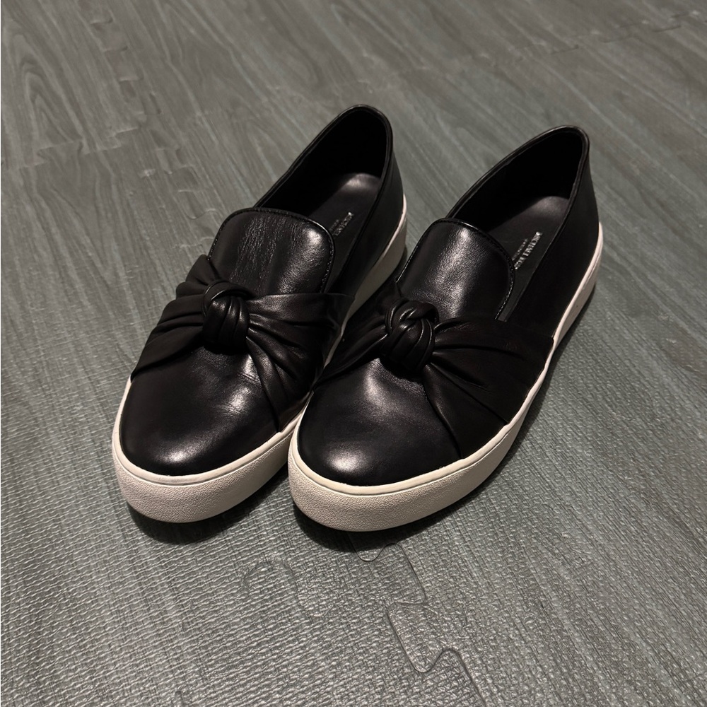 Michael Kors Collection Black and White Sneakers with Knot Detail